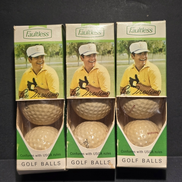 Faultless Other - Vintage Faultless Lee Trevino Golf Balls 3 Sleeves New In Box USA Collectible